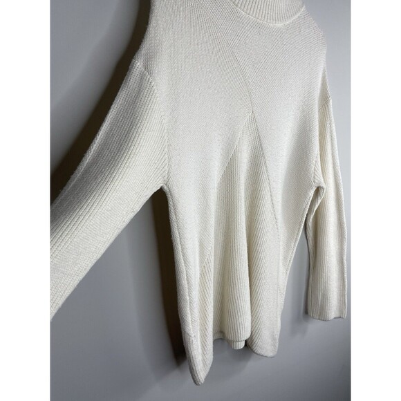 Talbots Womens Cream Cotton Wool Blend Turtleneck Oversized Sweater Sz:XL - Picture 2 of 7